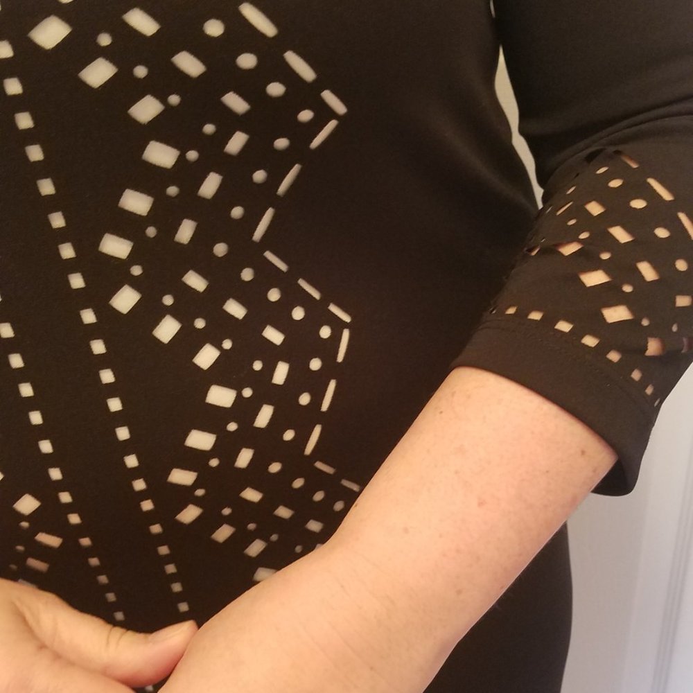 David Meister Black/Cream Cocktail Dress - Picture 6 of 7